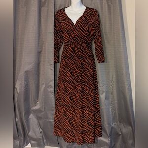 Women’s Elegant Zebra Print Wrap Dress